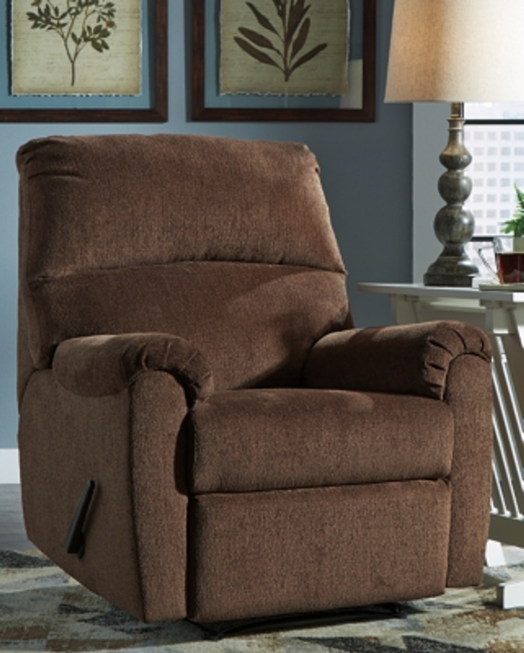108-02-29 NERVIANA RECLINER WALL-A-WAY MANUAL RECLINING 35x39x41H CHOCOLATE