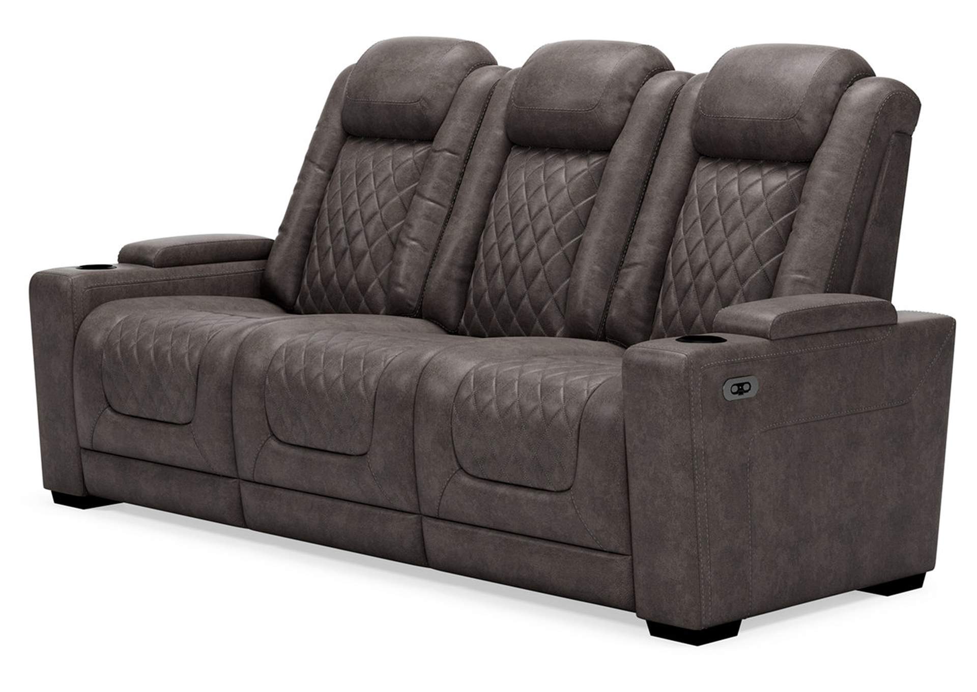 93003-15 HYLLMONT SOFA W/DROP DOWN TABLE & USB/OUTLETS POWER RECLINING 82X40X43 GRAY