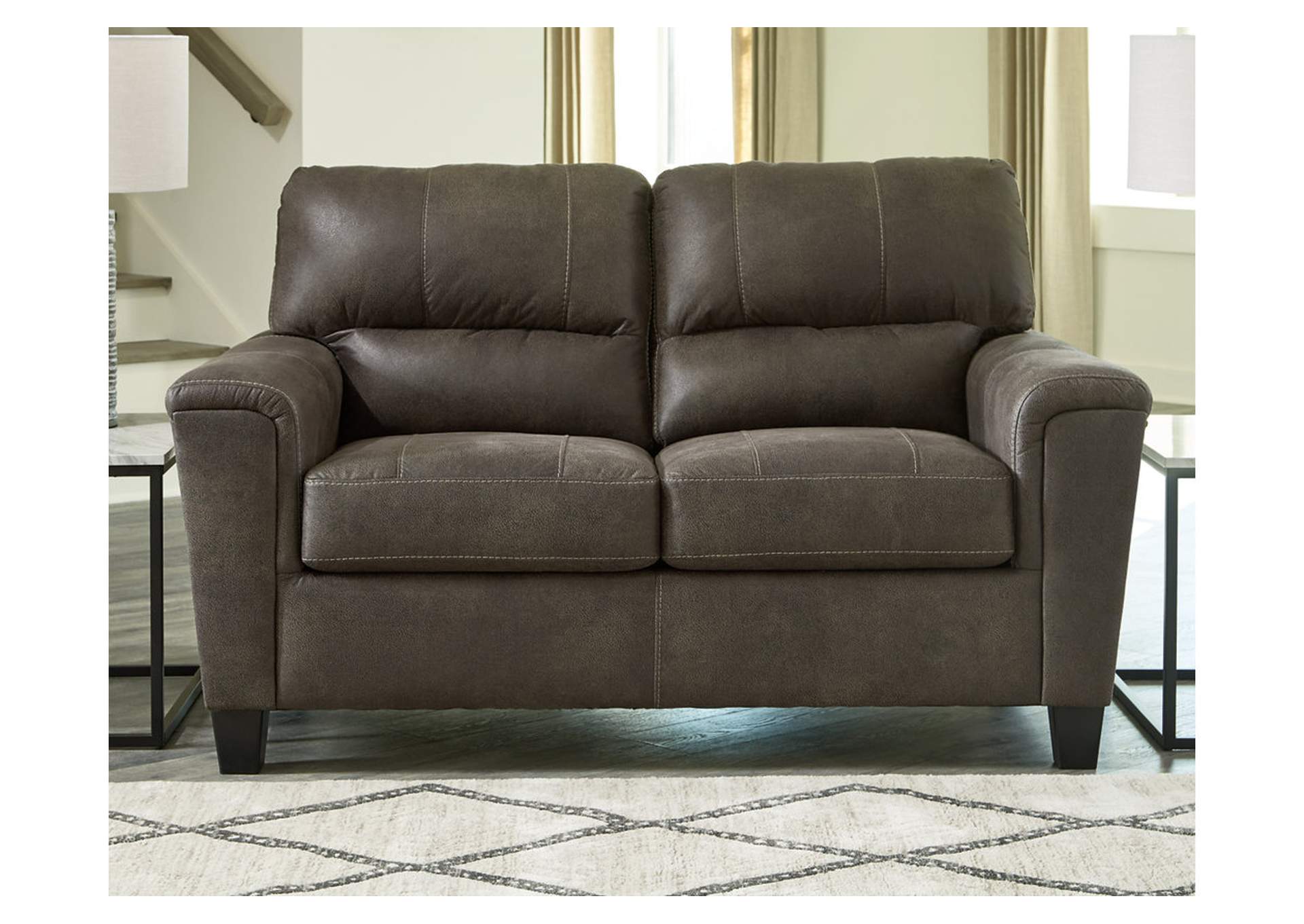 94002-35 NAVI LOVESEAT STATIONARY 61X38X39H SMOKE