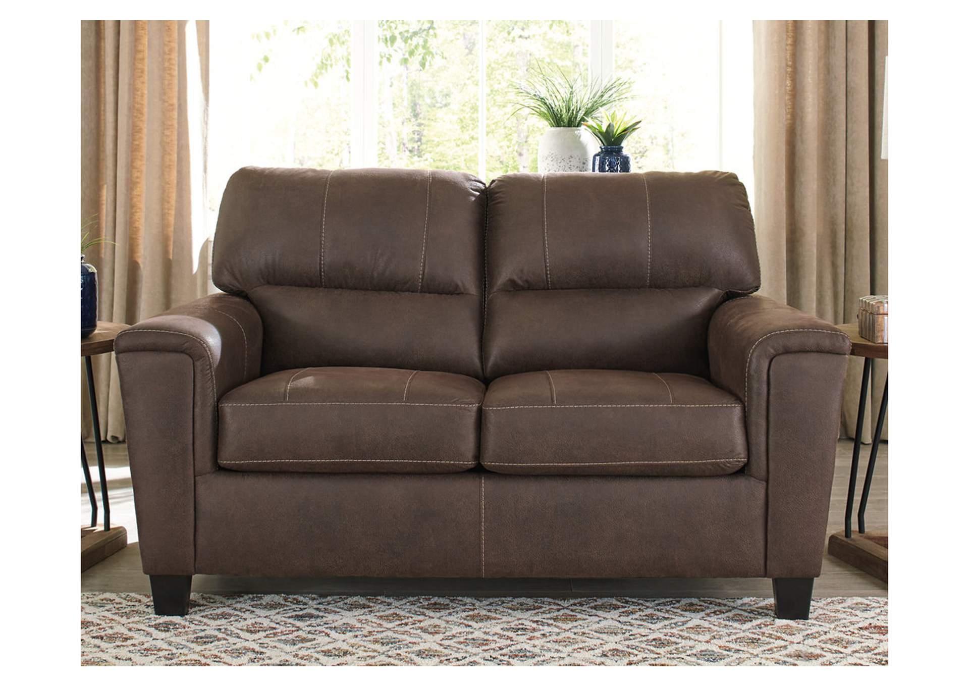 94003-35 NAVI LOVESEAT STATIONARY 61X38X39H CHESTNUT