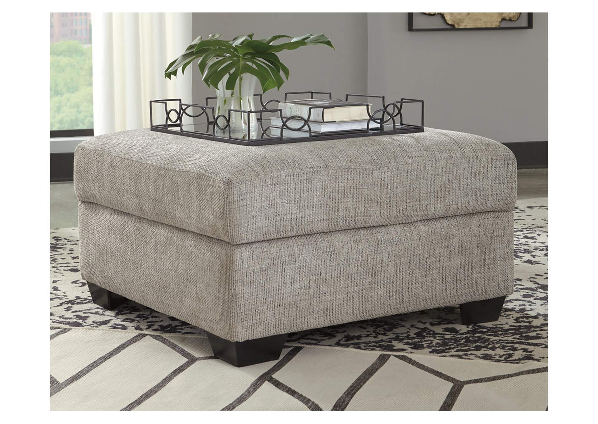 96006-11 MEGGINSON OTTOMAN W/STORAGE STATIONARY 37X37X20 STORM