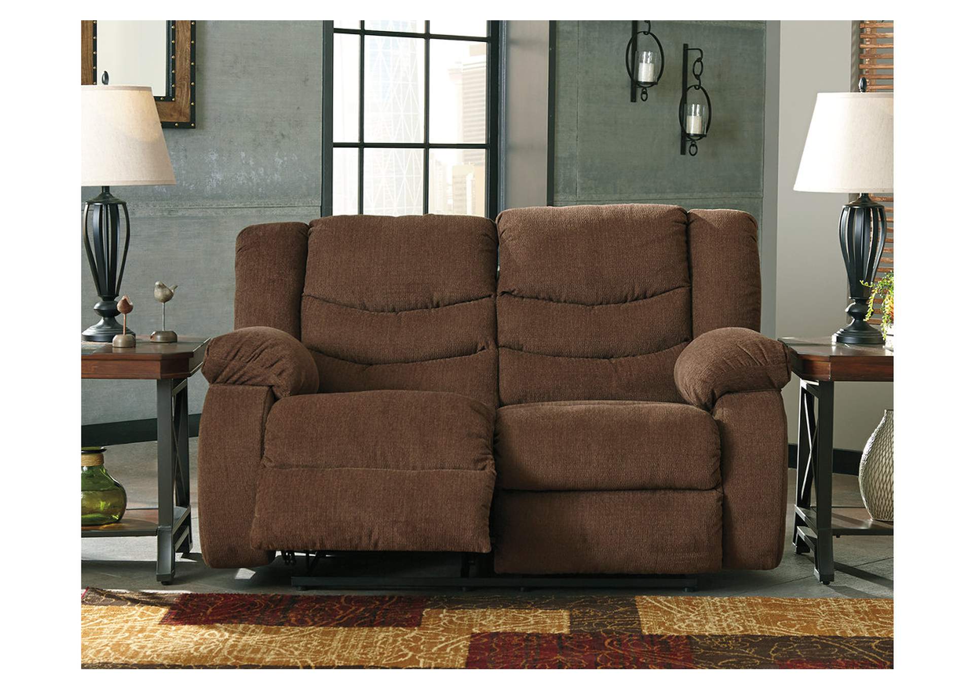 98605-96 TULEN LOVESEAT MANUAL RECLINING 63X40X40 CHOCOLATE