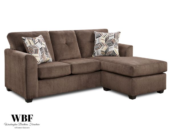 3000-3006-C KENNEDY SOFA W/MOVABLE CHAISE STATIONARY 83X68X38 CHOCOLATE