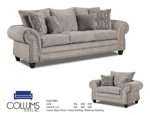 9985-L RIZO LOVESEAT STATIONARY 74X36X37 SILVER