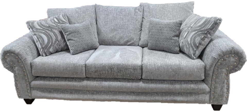 9985 S RIZO SOFA STATIONARY 95X36X37 SILVER Goodman Creek Furniture Appliance