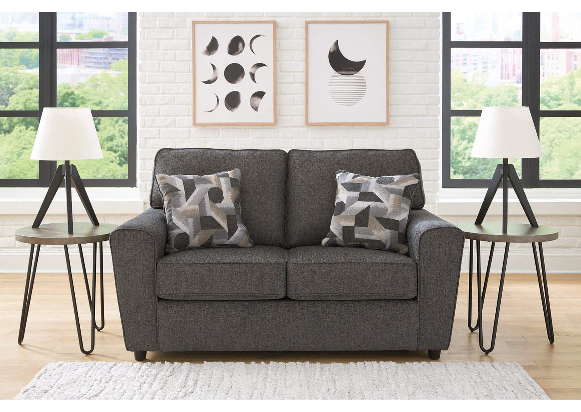 26804-35 CASCILLA LOVESEAT STATIONARY 62X38X37 SLATE