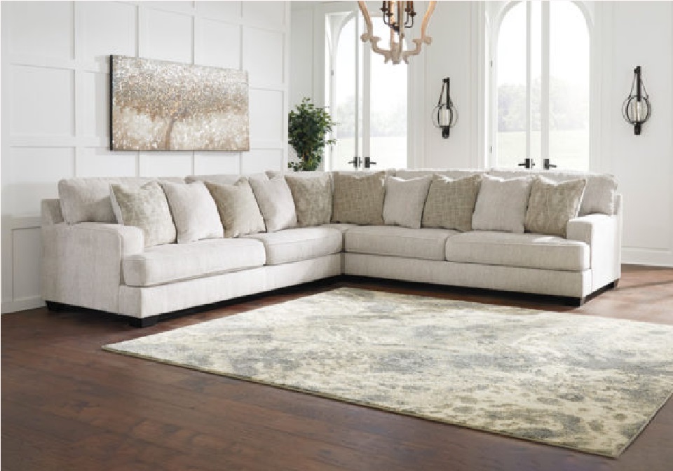 RAWCLIFF PARCHMENT 4PC SECTIONAL