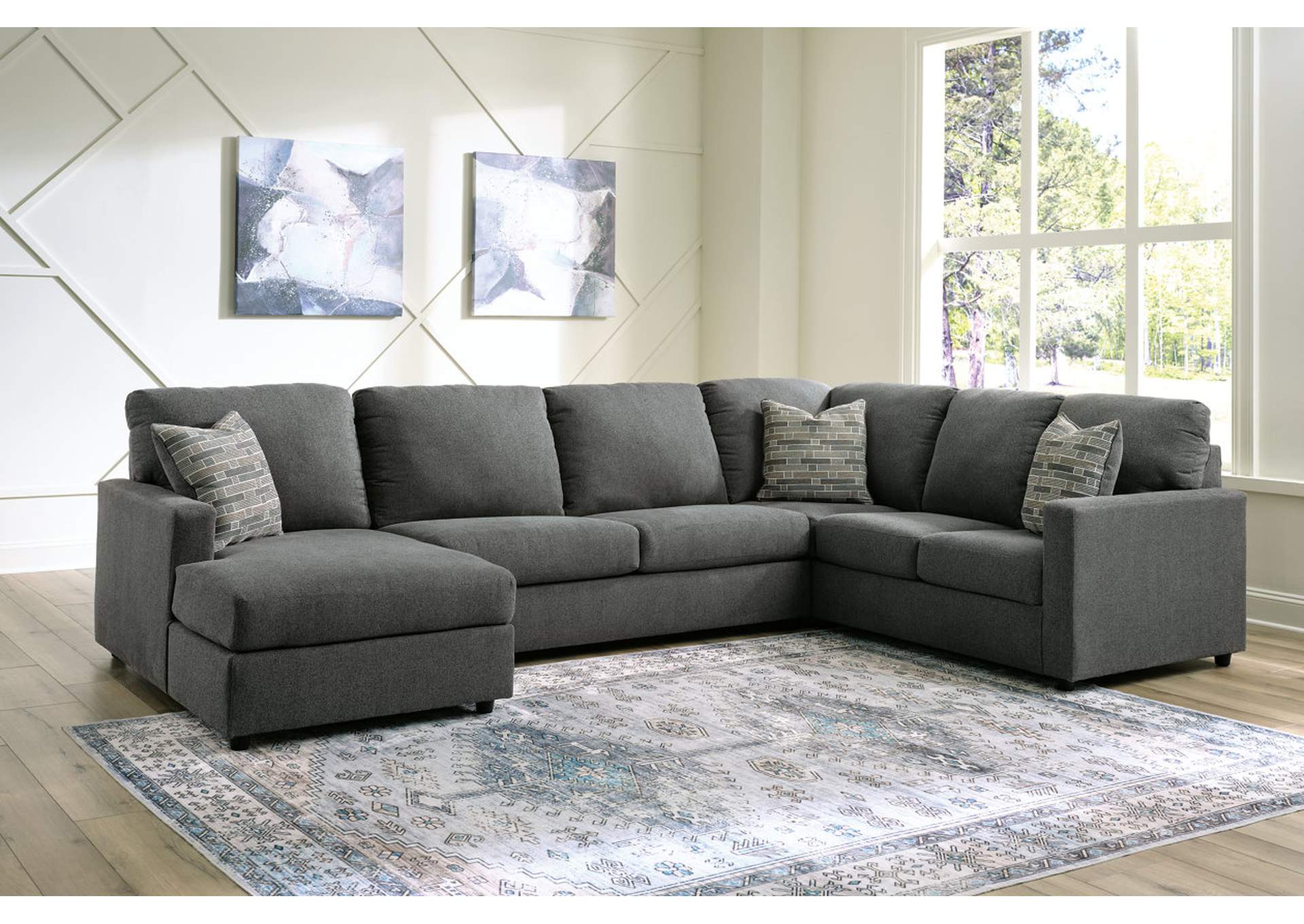 EDENFIELD CHARCOAL 3PC SECTIONAL W/LAF CHAISE