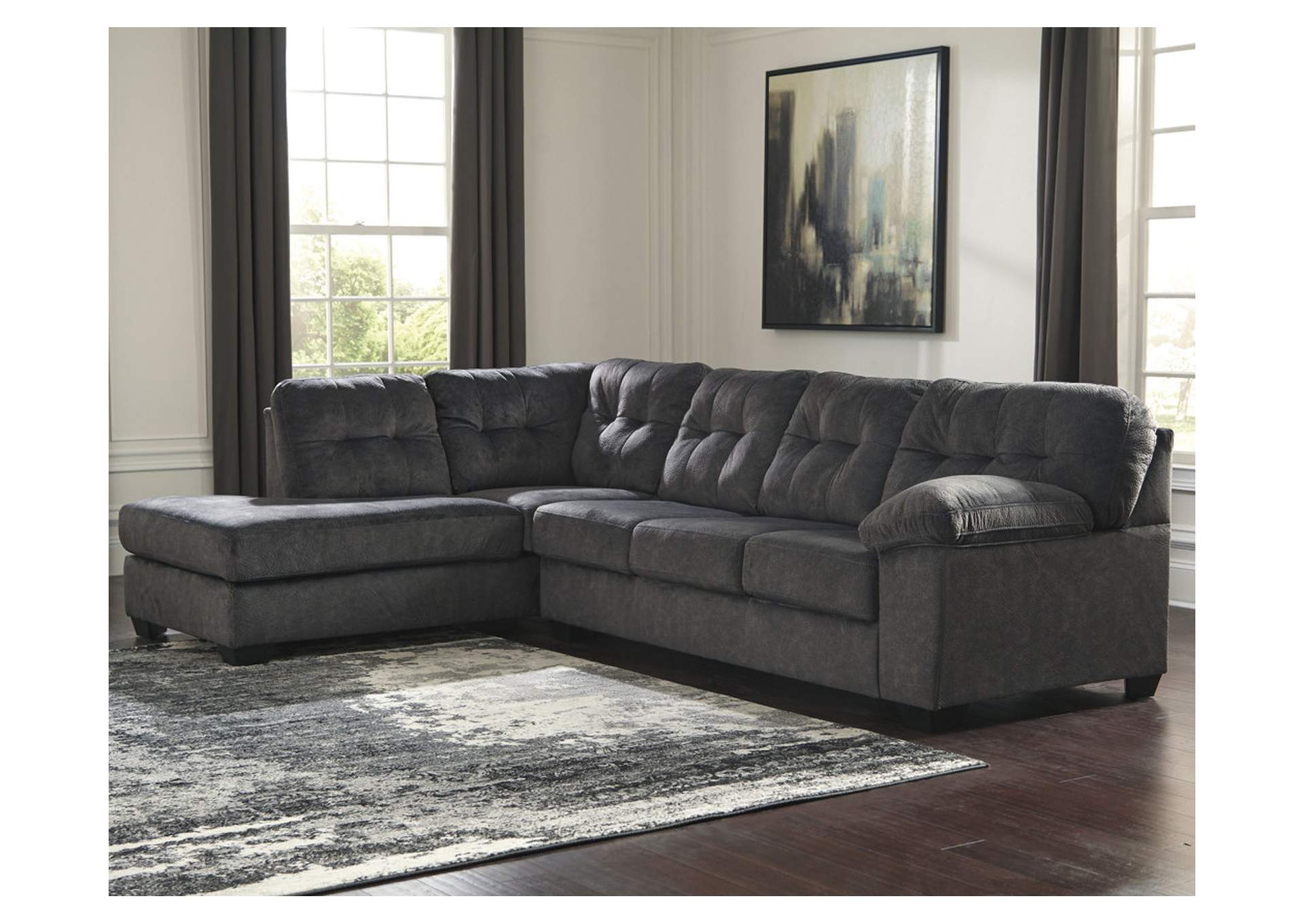 70509-2PC-LAFC ACCRINGTON 2PC SECTIONAL W/LAF CHAISE - GRANITE