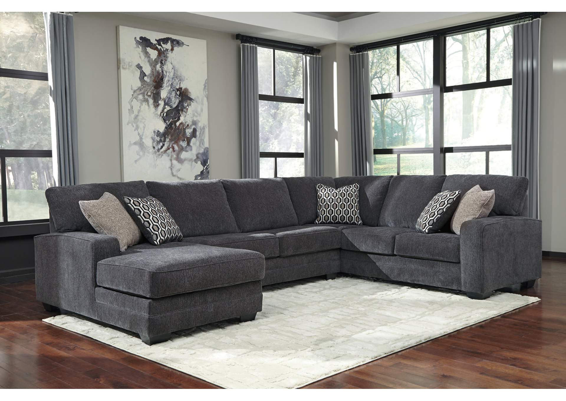 72600-3PC-LAFC TRACLING 3PC SECTIONAL W/LAF CHAISE - SLATE
