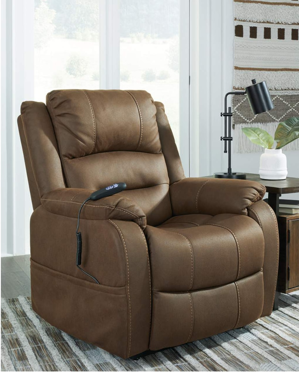 752-05-12 WHITEHILL LIFT RECLINER DUAL MOTOR POWER RECLINING 36X40X44 CHOCOLATE