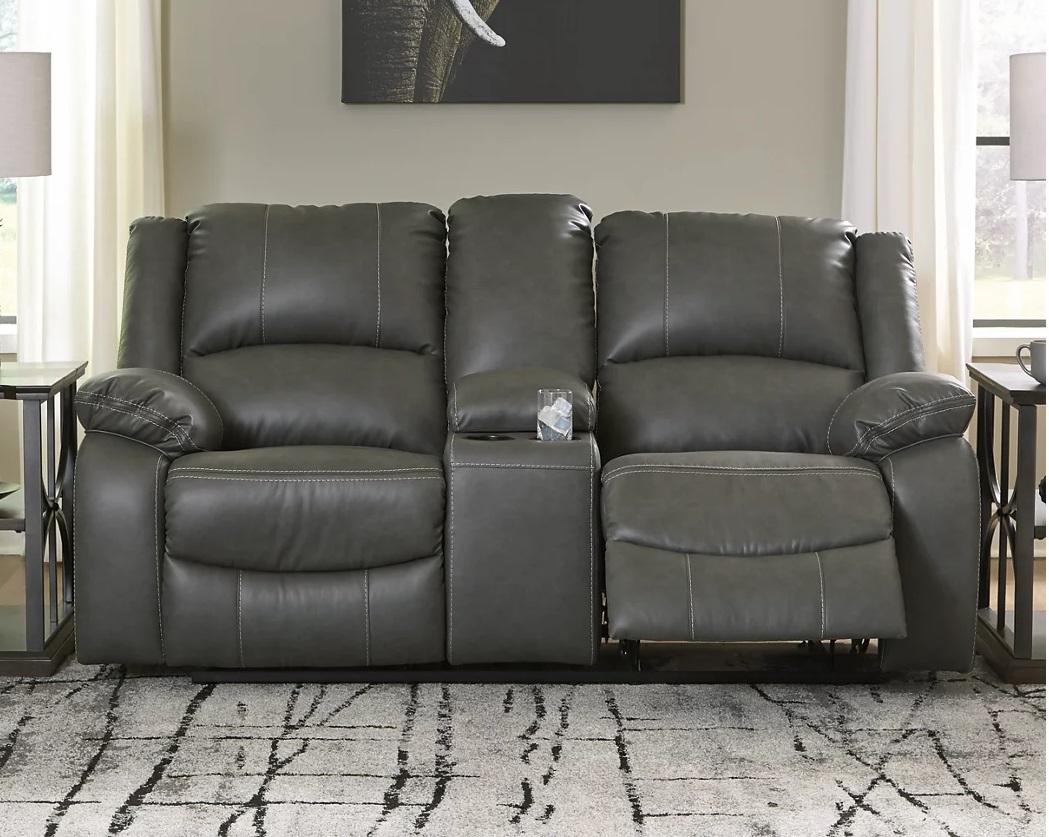 77103-94 CALDERWELL LOVESEAT W/CONSOLE MANUAL RECLINING 78X40X40 STEEL