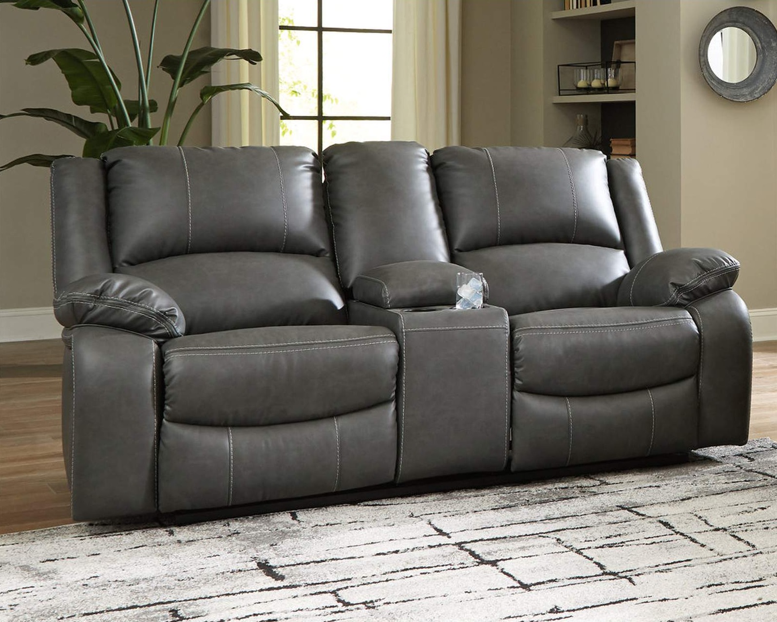 77103-96 CALDERWELL LOVESEAT W/CONSOLE & USB PORTS POWER RECLINING 78X40X40H