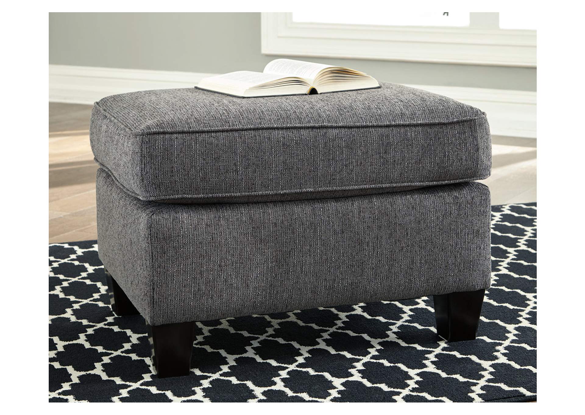 78701-14 AGLENO OTTOMAN STATIONARY SPECIAL ORDER 30W X 23D X 20H CHARCOAL