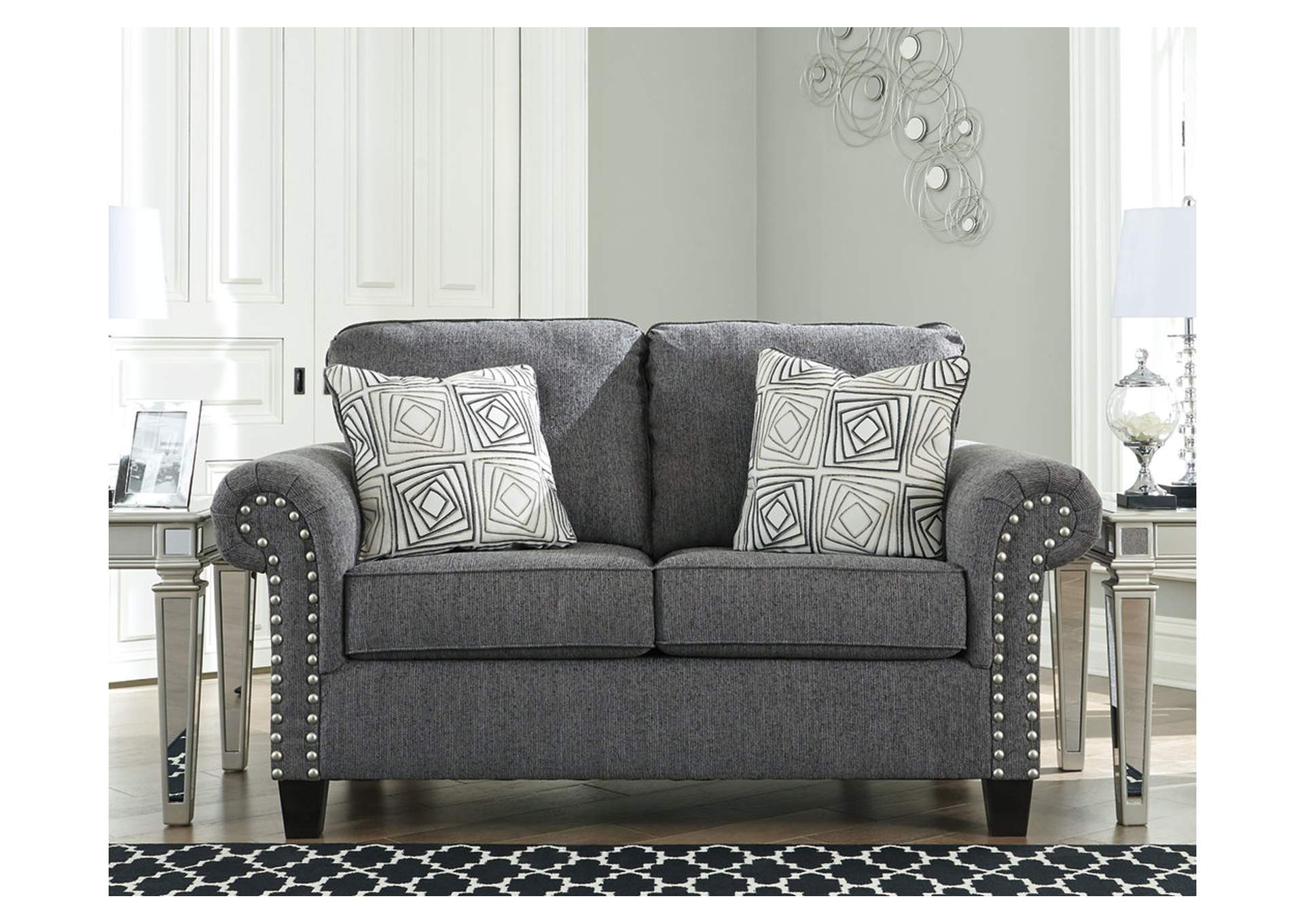 78701-35 AGLENO LOVESEAT STATIONARY 69X38X39 CHARCOAL