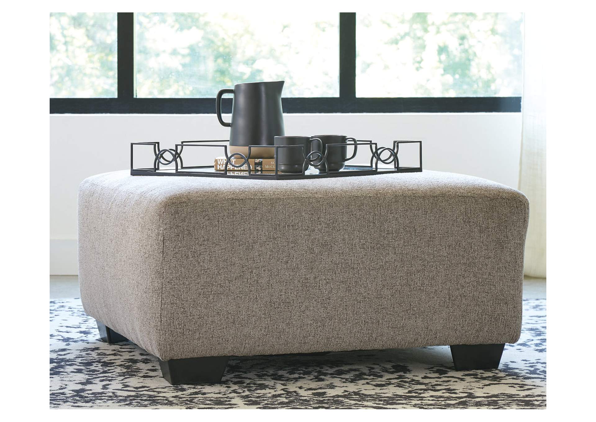 80702-08 BALLINASLOE OTTOMAN STATIONARY 39X39X19 PLATINUM