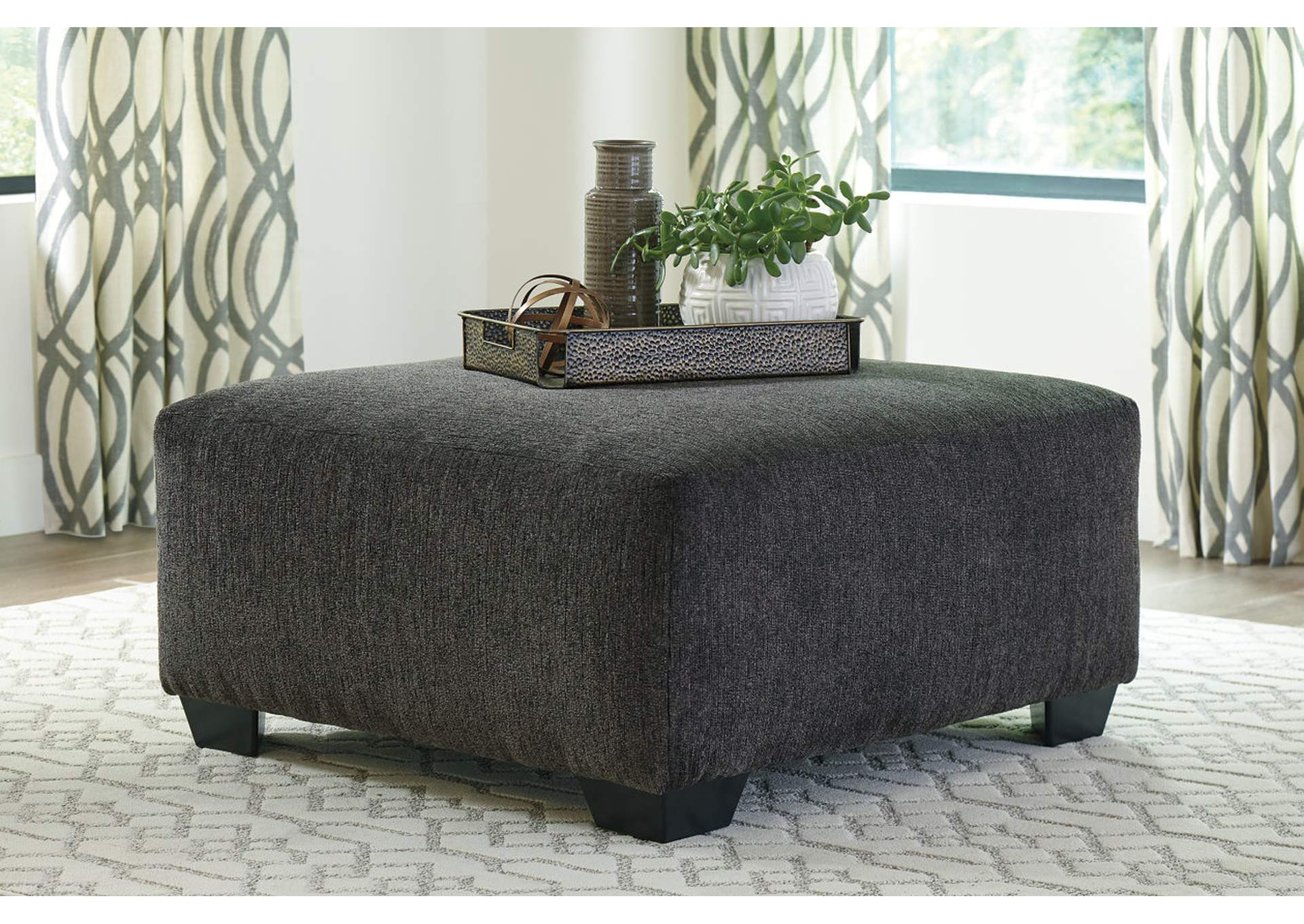 80703-08 BALLINASLOE OTTOMAN STATIONARY 39X39X19 SMOKE