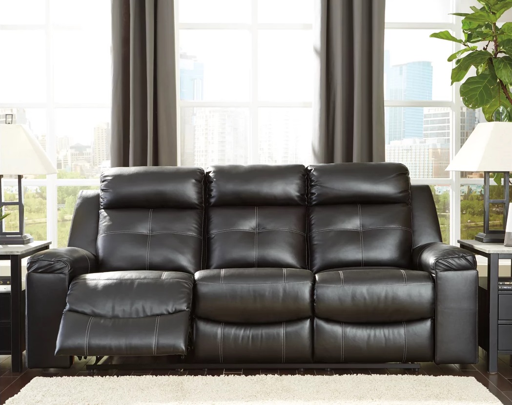 82105-88 KEMPTEN SOFA W/LED UNDERLIGHTING MANUAL RECLINING 88X40X42 BLACK