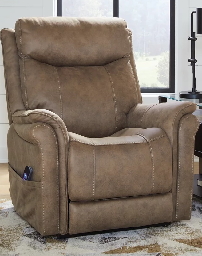 853-06-12 LORREZE LIFT RECLINER W/HEAT & MASSAGE POWER RECLINING 36X38X42 DRIFTWOOD