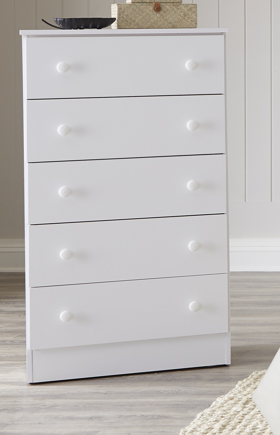 5-193-05 PROMO CHEST 5 DRAWER 27X15X47 WHITE