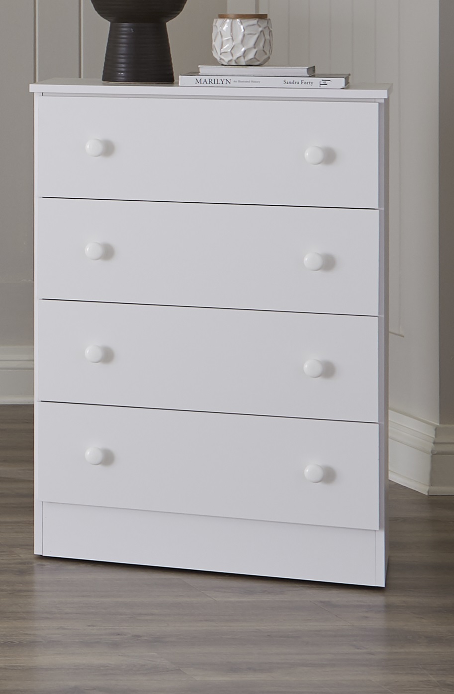 4-193-04 PROMO CHEST 4 DRAWER 27X15X39 WHITE