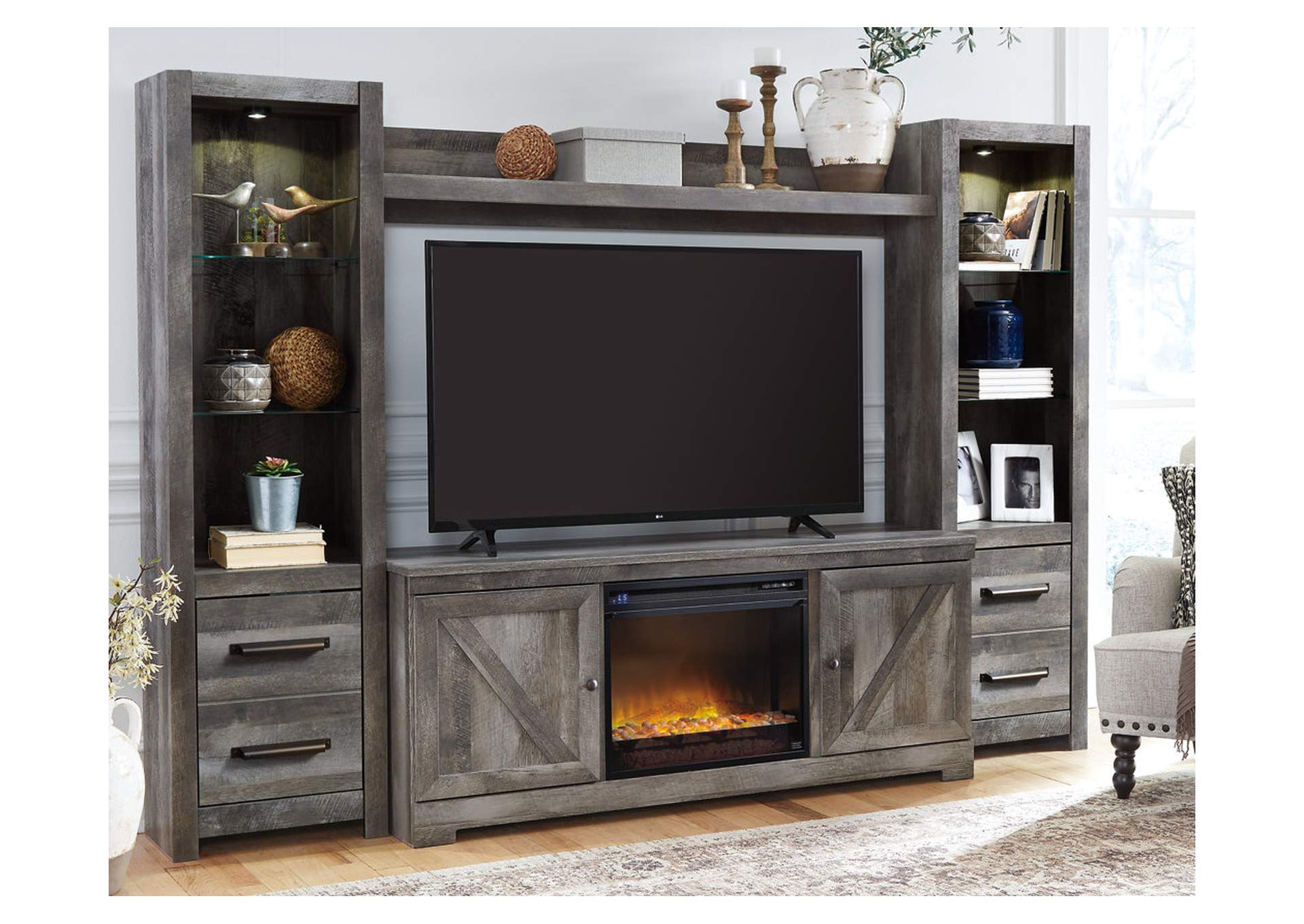 Wynnlow 4-Piece Entertainment Center with Electric Fireplace