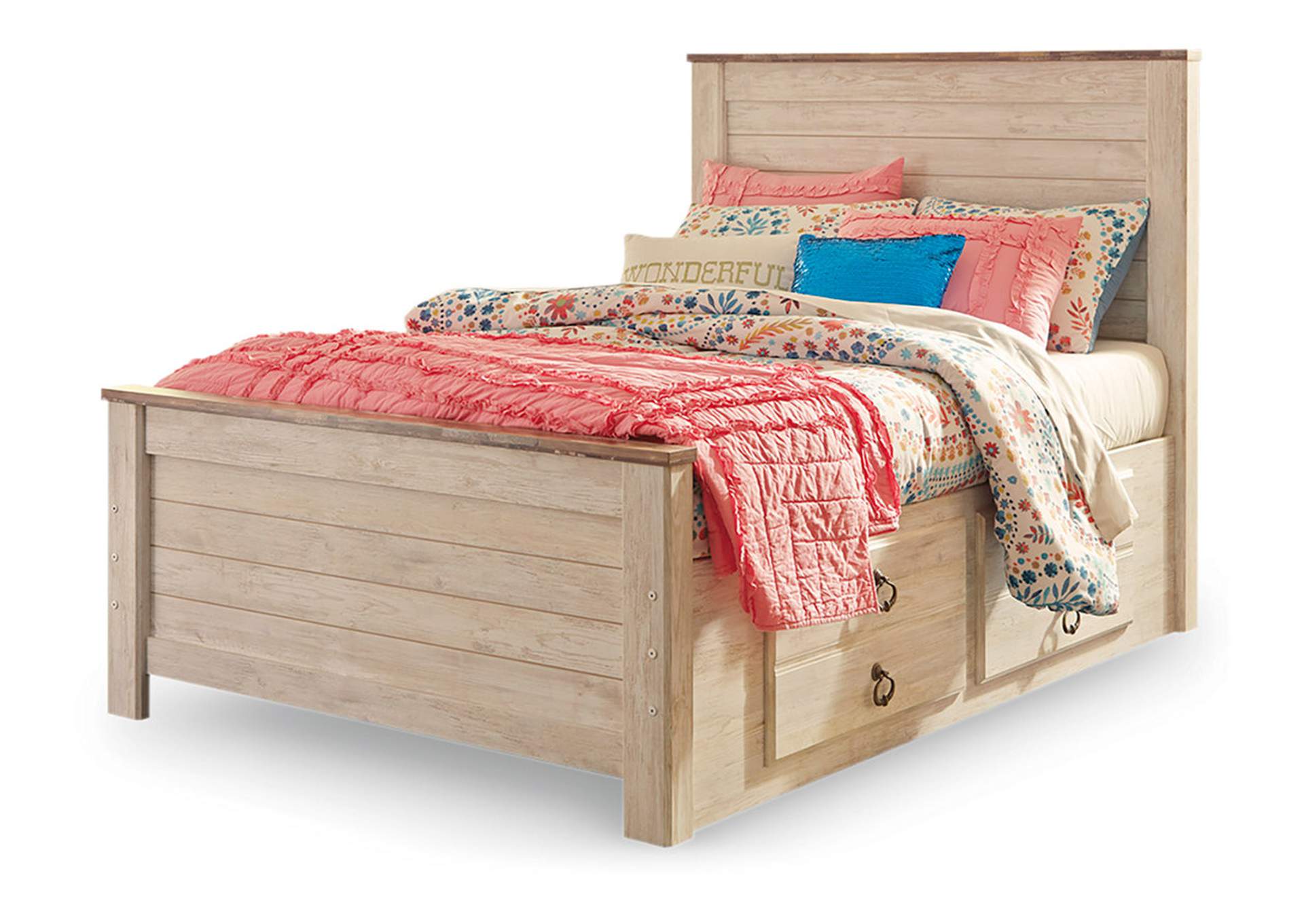 Willowton Full Panel Bed with 2 Storage Drawers