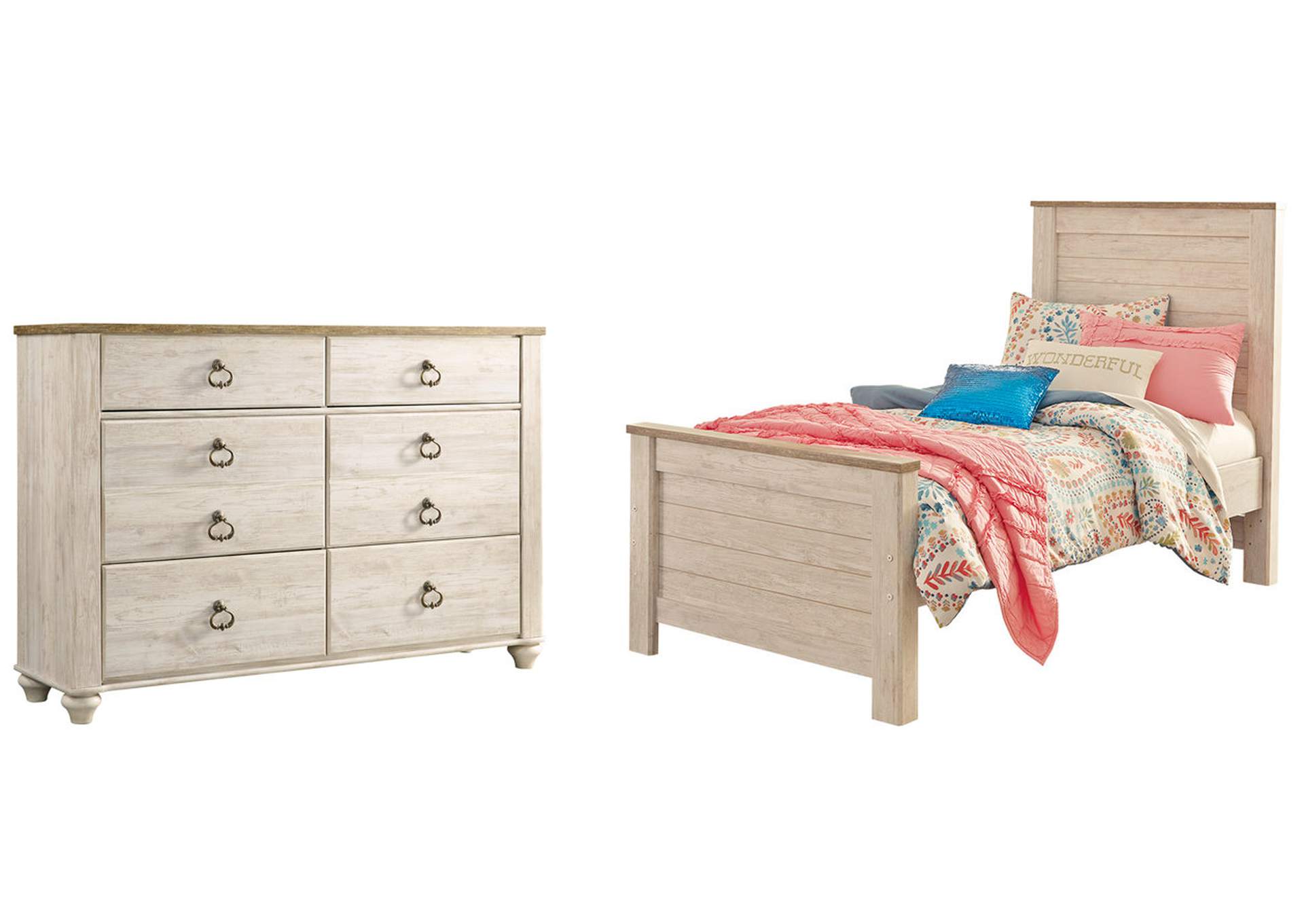Willowton Twin Panel Bed with Dresser