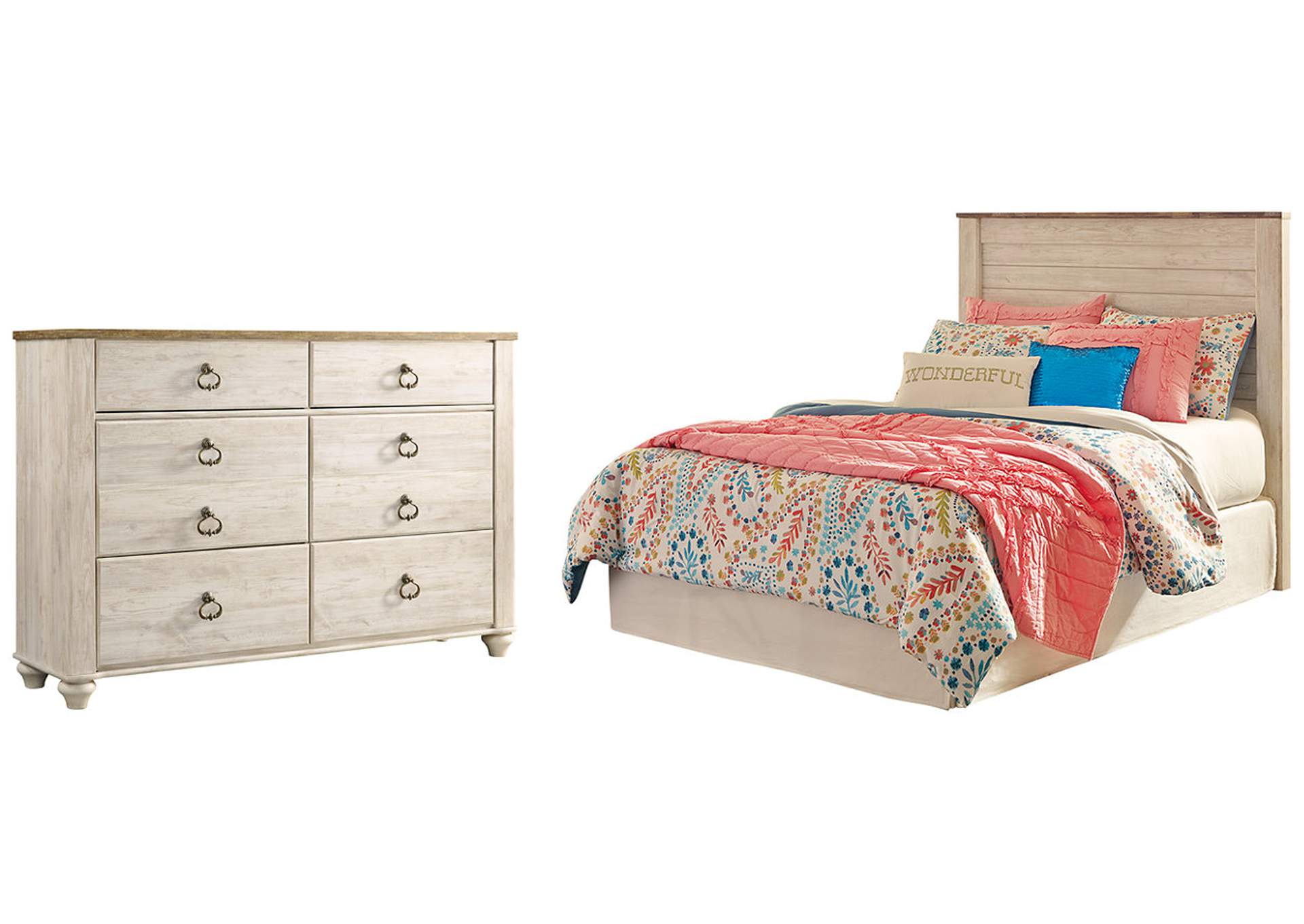 Willowton Full Panel Headboard Bed with Dresser