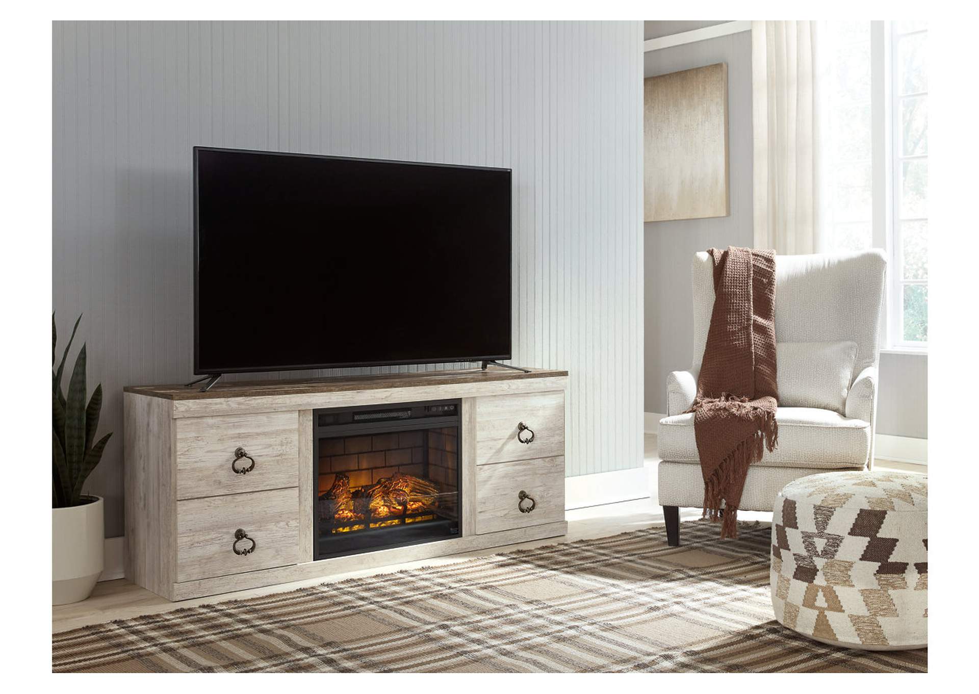 Willowton 60" TV Stand with Electric Fireplace