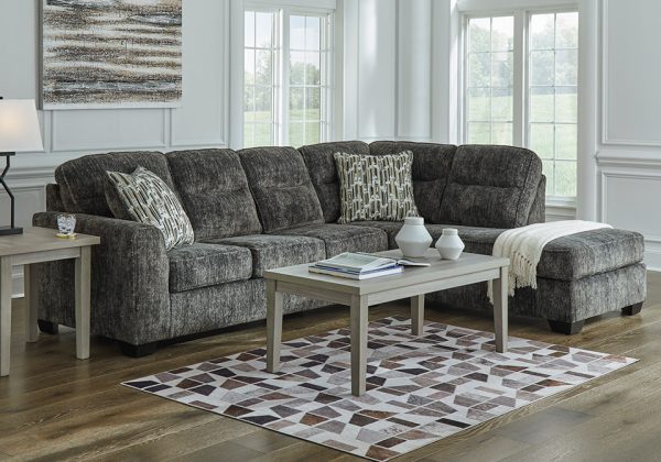 Lonoke Gunmetal 2pc RAF Chaise Sectional