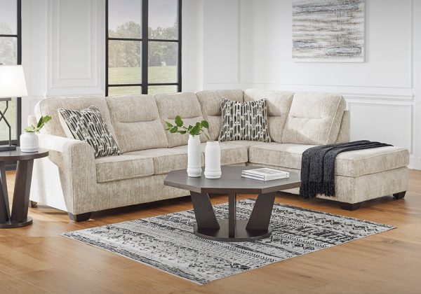 Lonoke Parchment 2pc RAF Chaise Sectional