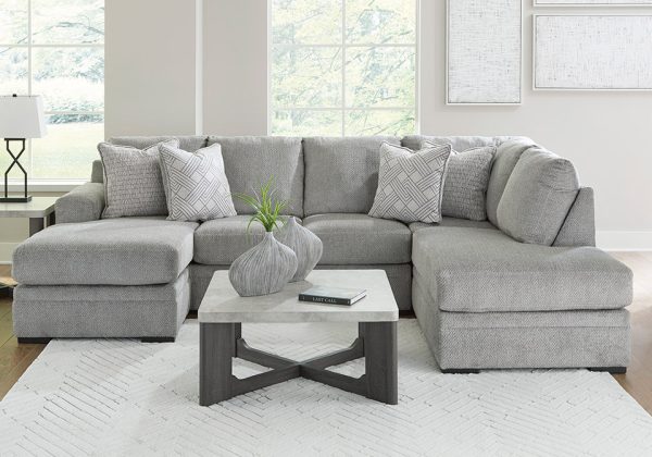 Casselbury Cement 2pc RAF Chaise Sectional