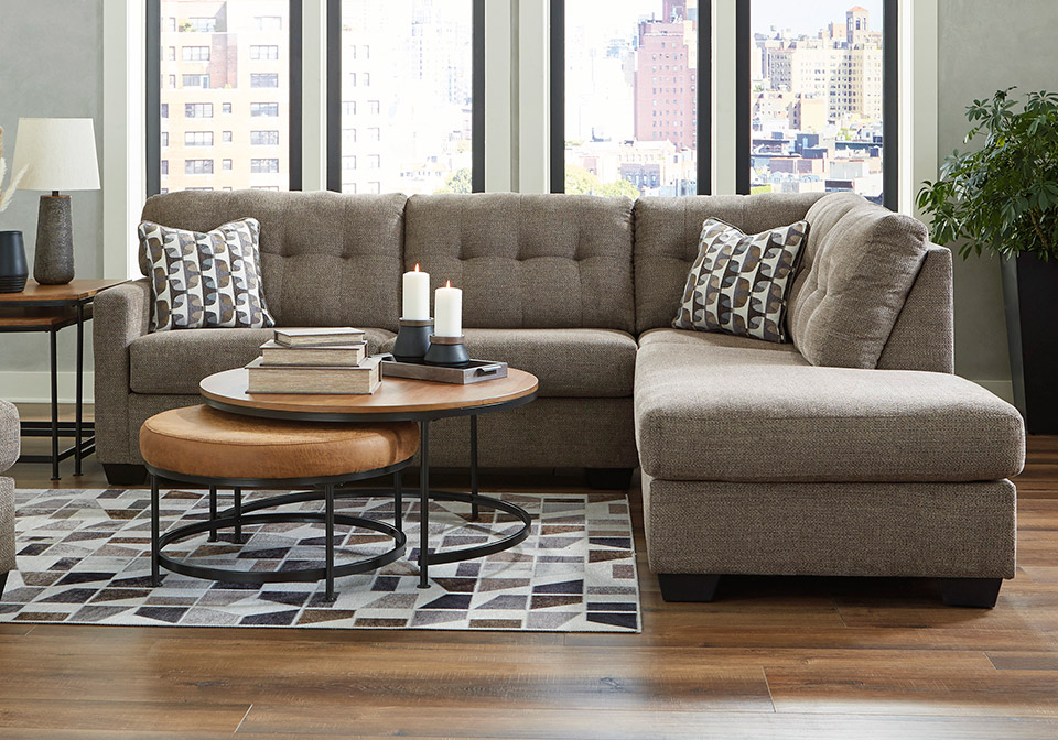 Mahoney Chocolate 2pc. RAF Chaise Sectional