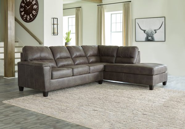 Navi Smoke 2pc RAF Chaise Sectional