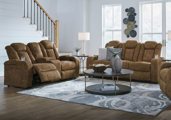 Wolfridge Brindle Power Reclining Sofa Set