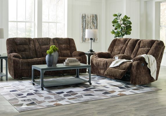 Soundwave Chocolate Reclining Sofa Set