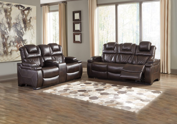Warnerton Chocolate Power Reclining Sofa Set