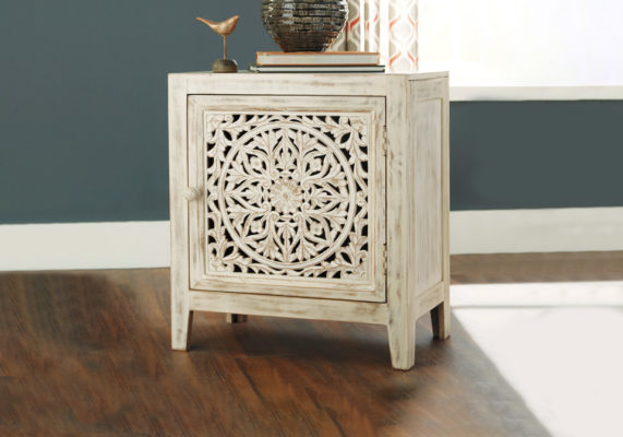 Fossil Ridge White Accent Cabinet