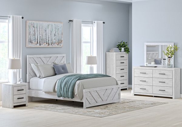 Cayboni Whitewash Queen Panel Bed Set