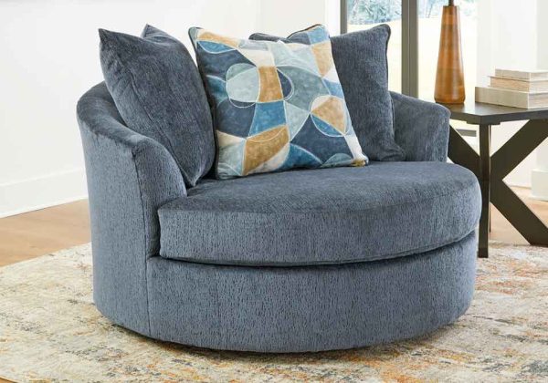 Maxon Place Navy Oversized Swivel Accent Chair