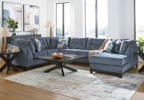 Maxon Place Navy 3pc. RAF Chaise Sectional
