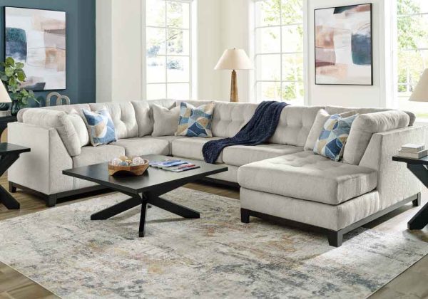 Maxon Place Stone 3pc. RAF Chaise Sectional