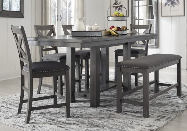 Myshanna Gray 6pc. Counter Height Dining Set