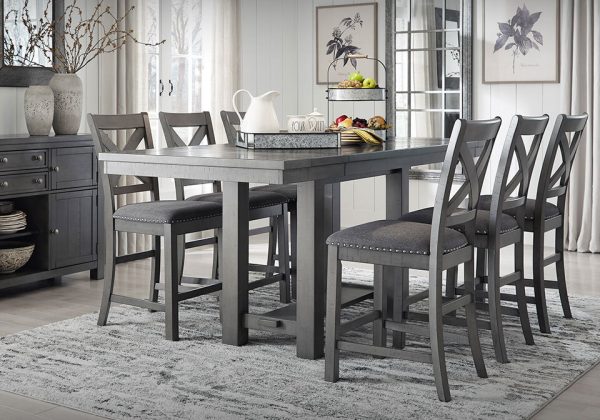 Myshanna Gray 7pc. Counter Height Dining Set
