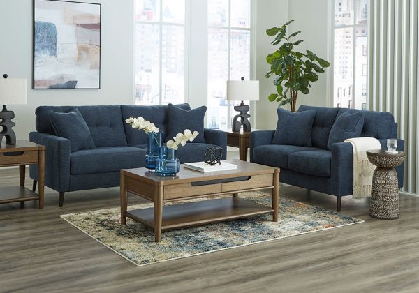 Bixler Navy Sofa Set