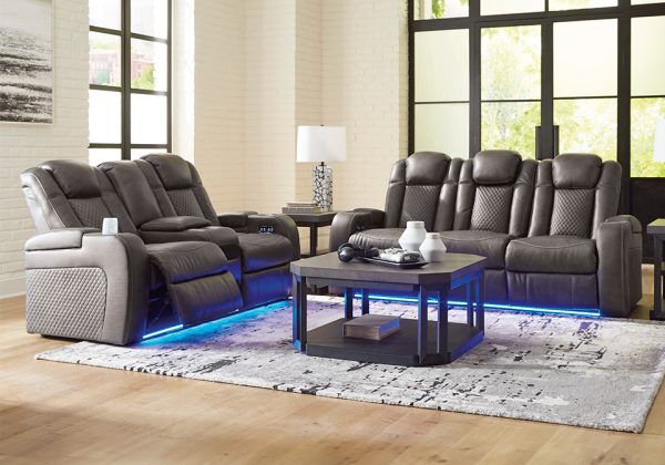 Fyne-Dyme Shadow Power Reclining Sofa Set