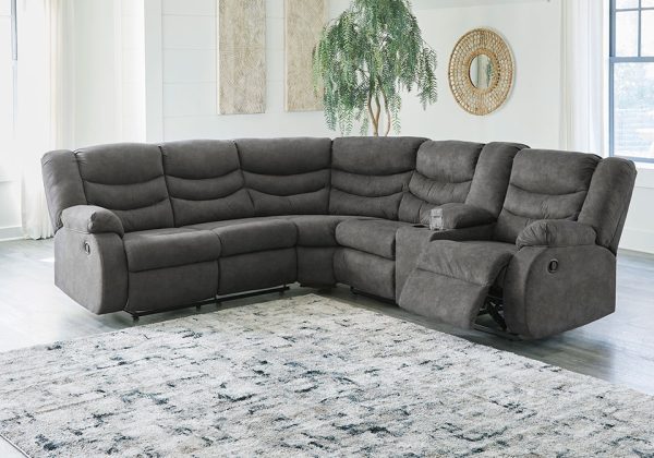 Partymate Slate 2pc. Power Reclining RAF Console Sectional