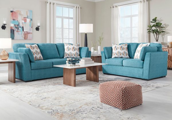 Keerwick Teal Sofa Set