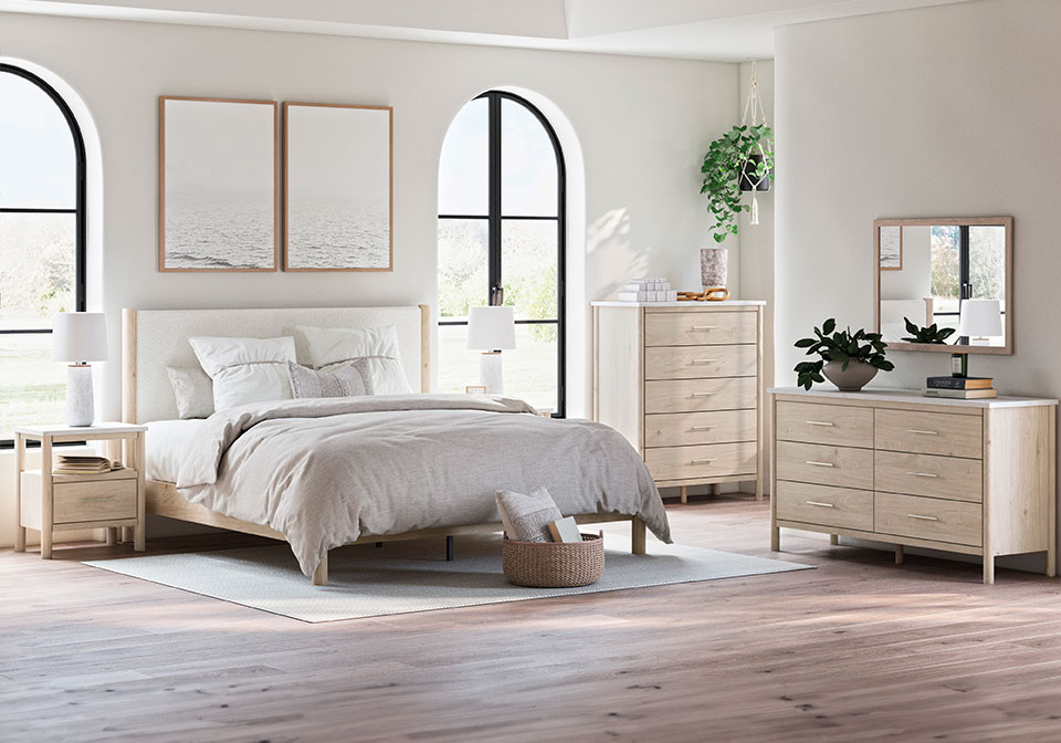 Cadmori Two-tone King Upholstered Bedroom Set